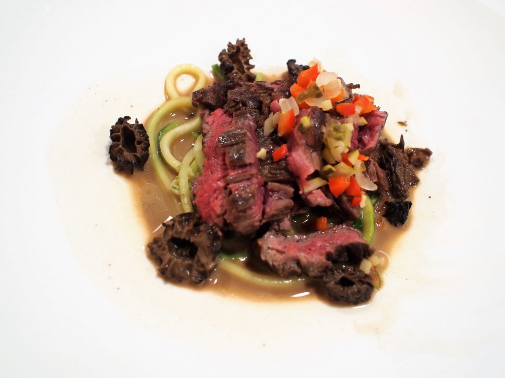 Smoked Beef fillet met spaghetti van courgette