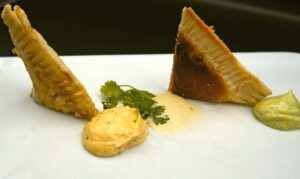 Croque comté Iberico met gremolata